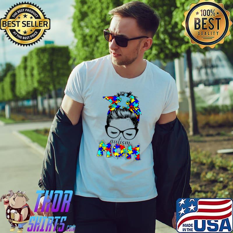 Womens Autism Awareness Mom Autistic Support Puzzle T- Unisex