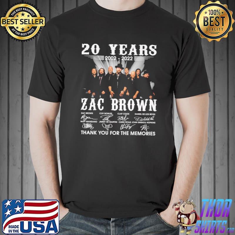 20 years 2002 2022 zac brown thank you for the memories signature shirt