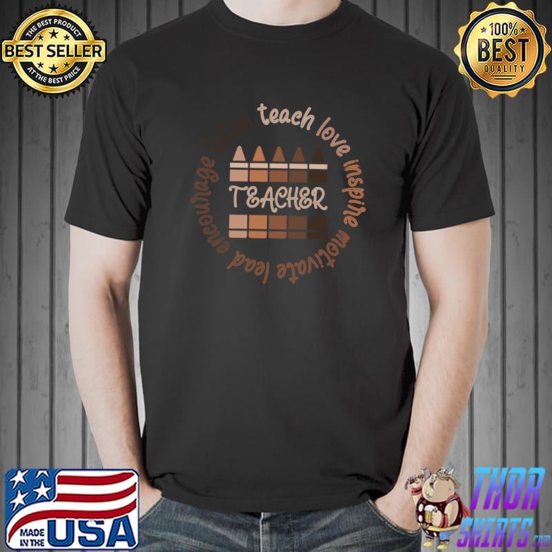 Afro African Black History Month Melanin Teacher T-Shirt