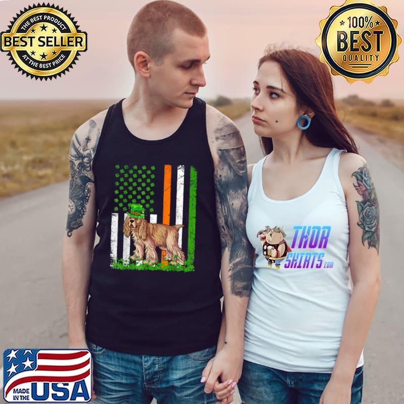 American Flag Cocker Spaniel Dog Lovers St Patricks Day T-Shirt Tank Top