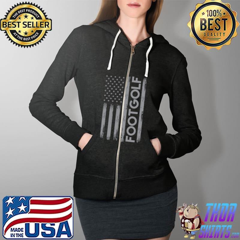 American Footgolf Design USA Flag Soccer Golf T- Full Zip Hooded