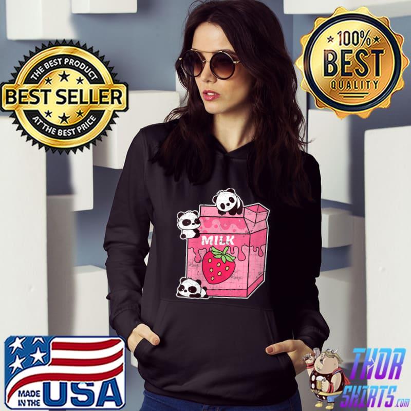 Anime Strawberry Milkshake Milk Shake Panda T-shirt