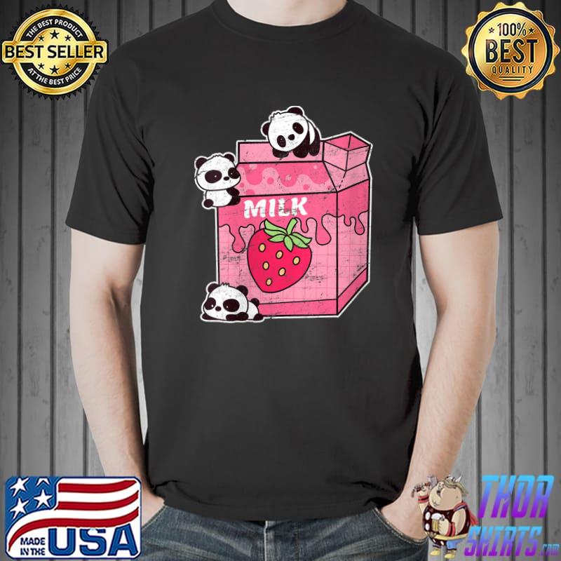 Anime Strawberry Milkshake Milk Shake Panda T- Unisex