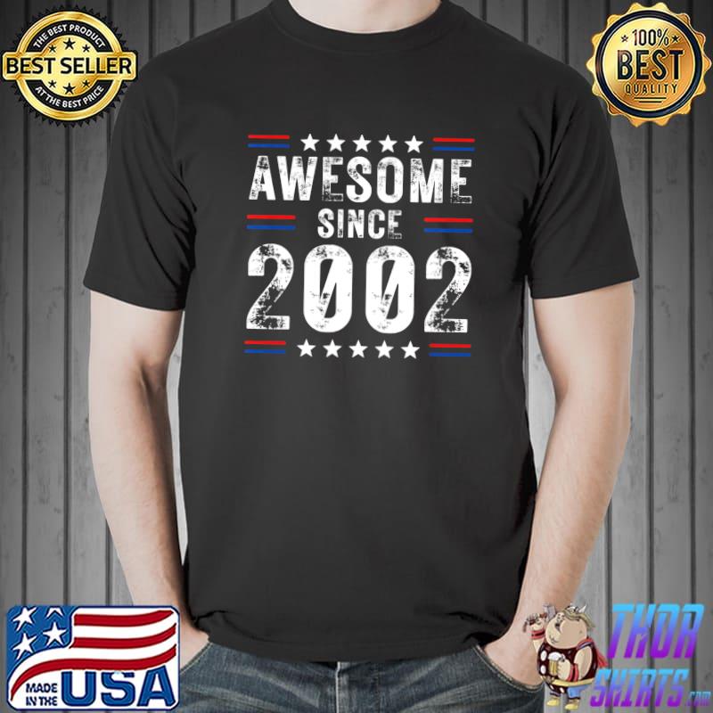Awesome Since 2002 Tshirt Birthday Retro Vintage T- Unisex