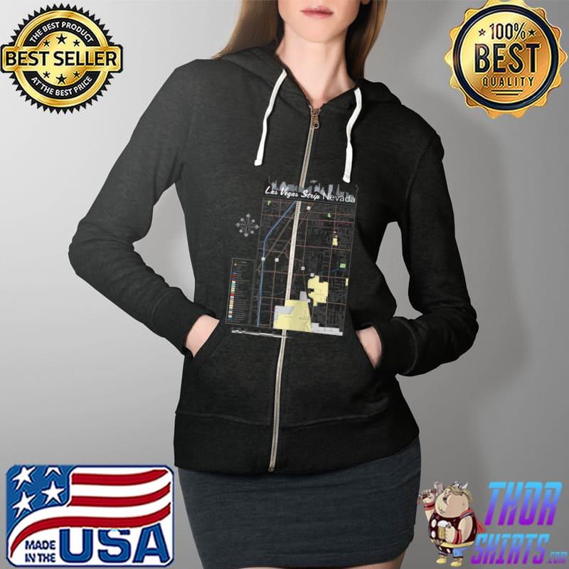 Best Las Vegas Strip Nevada Map Souvenir Vacation Must-Haves T- Full Zip Hooded