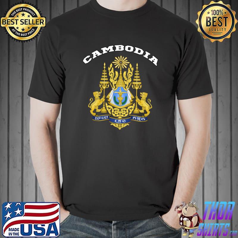 Cambodia T-shirt Coat of arms Tee Flag souvenir Phnom Penh T-shirt