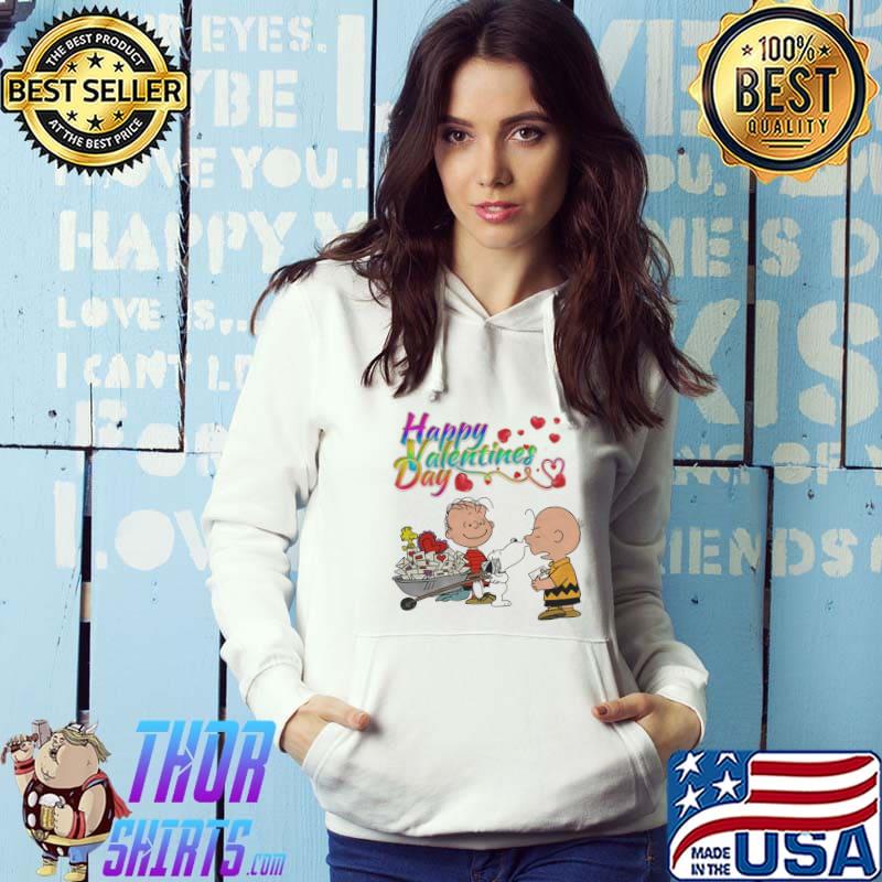 Charlie Brown Linus van Pelt Snoopy Happy valentine's day shirt