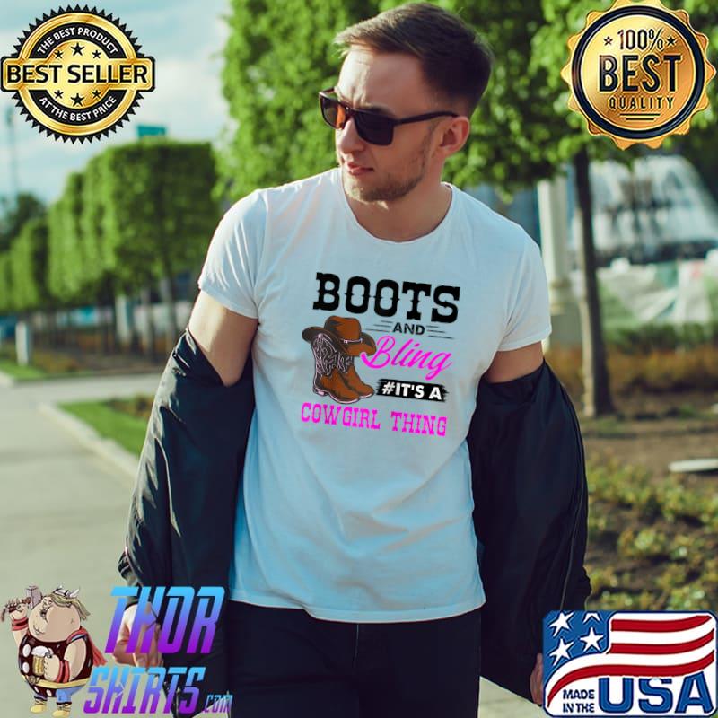 Cowgirl Boots Bling Vintage Country Southern Rodeo Western T- Unisex
