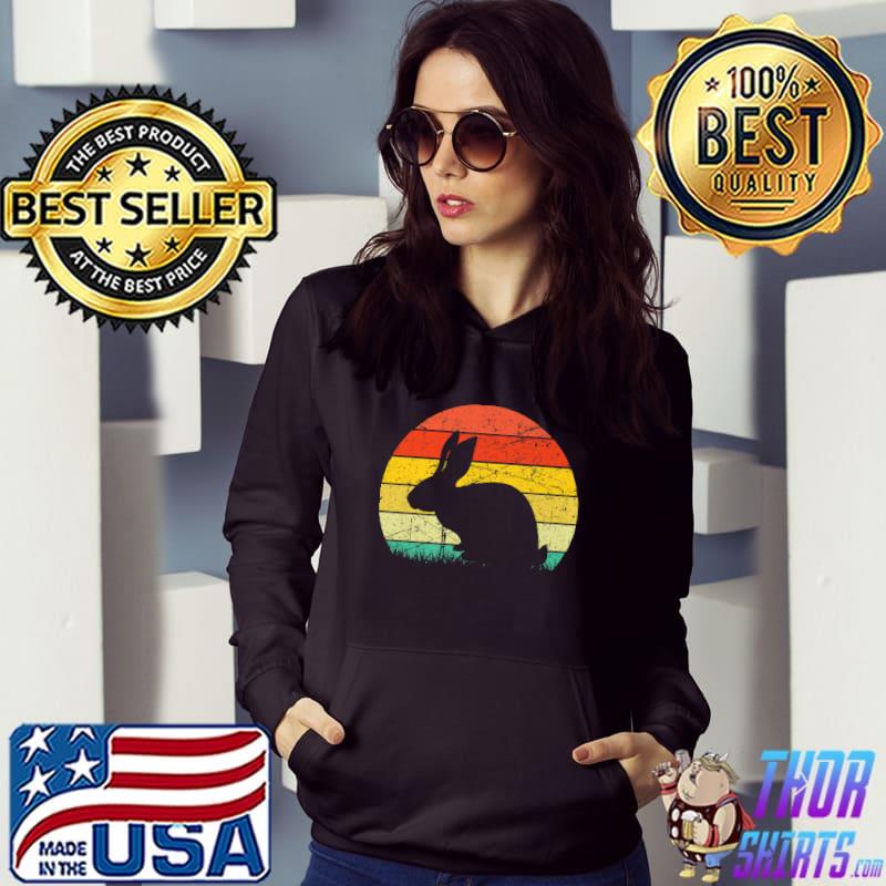 Cute Easter Bunny Sunset Vintage Easter Premium T-Shirt Hoodie