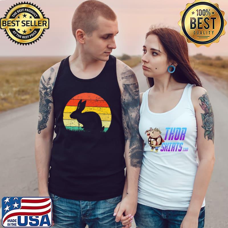 Cute Easter Bunny Sunset Vintage Easter Premium T-Shirt Tank Top