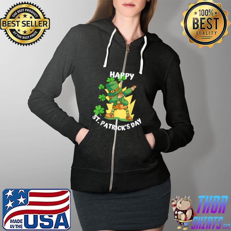 DABBING LEPRECHAUN LUCKY CLOVER ST. PATRICK'S DAY KIDS GIFTS T-Shirt Full Zip Hooded