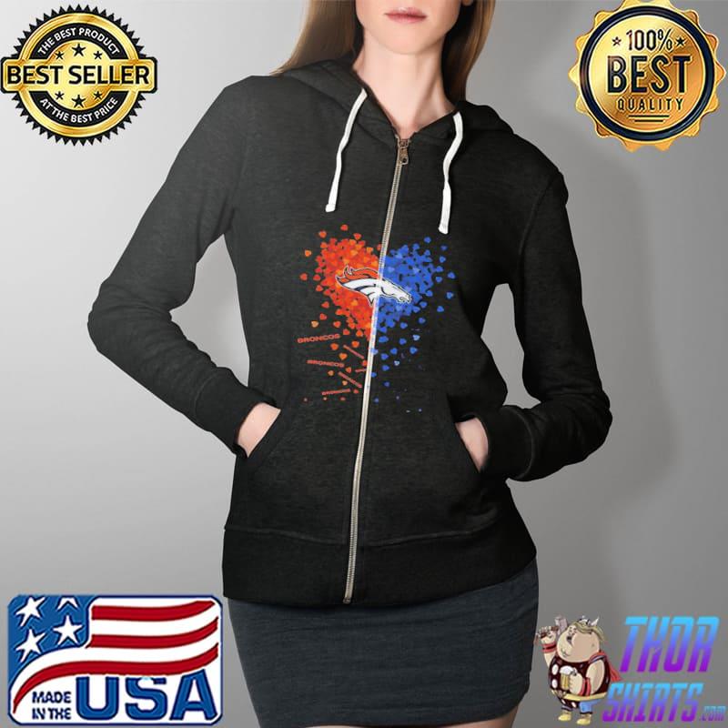 Denver broncos logo hearts 2022 Full Zip Hooded
