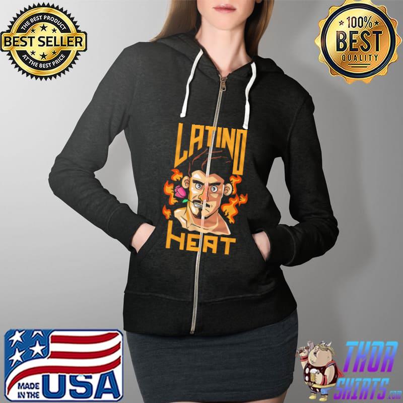 Eddie Cartoon Latino Heart Shirt Full Zip Hooded
