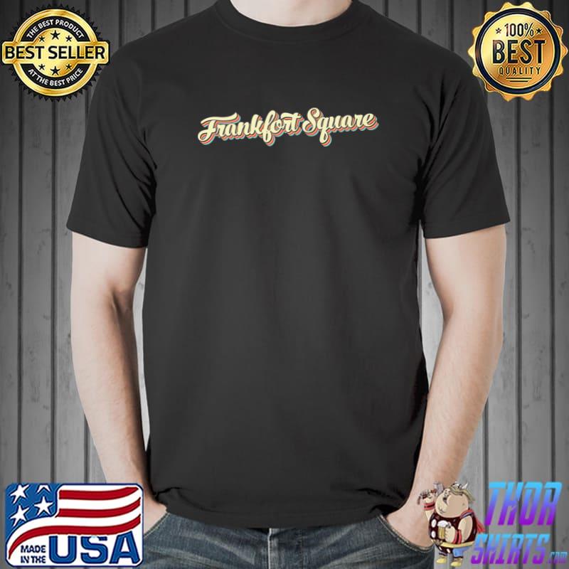 Frankfort Square Retro Art Baseball Font Vintage T-Shirt