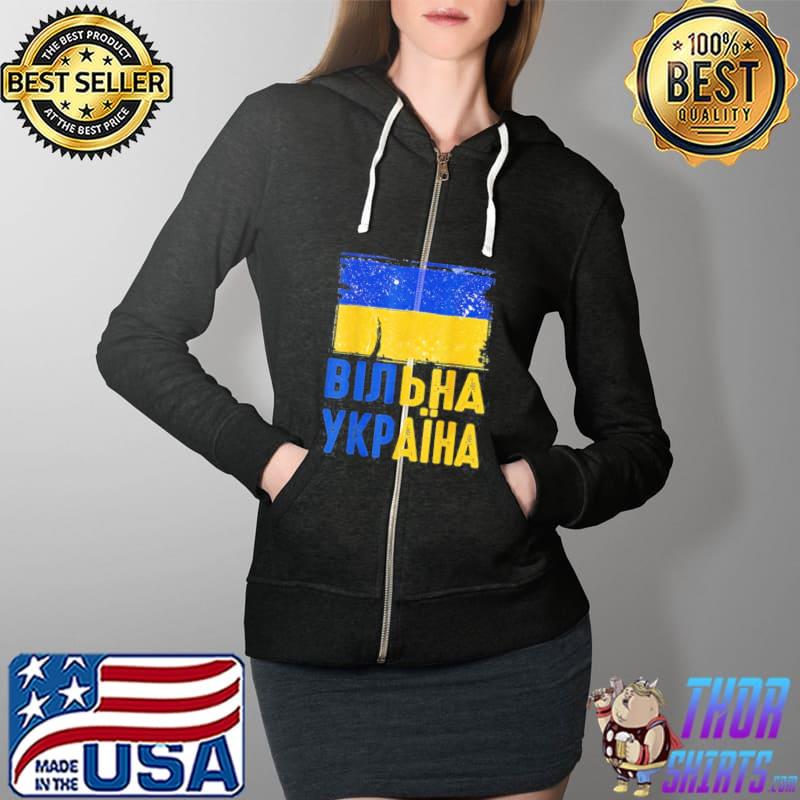 Free Ukraine stand with Ukraine pray for Ukraine love Full Zip Hooded