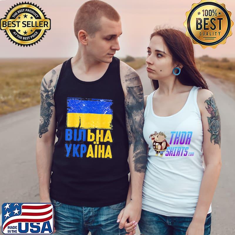 Free Ukraine stand with Ukraine pray for Ukraine love Tank Top