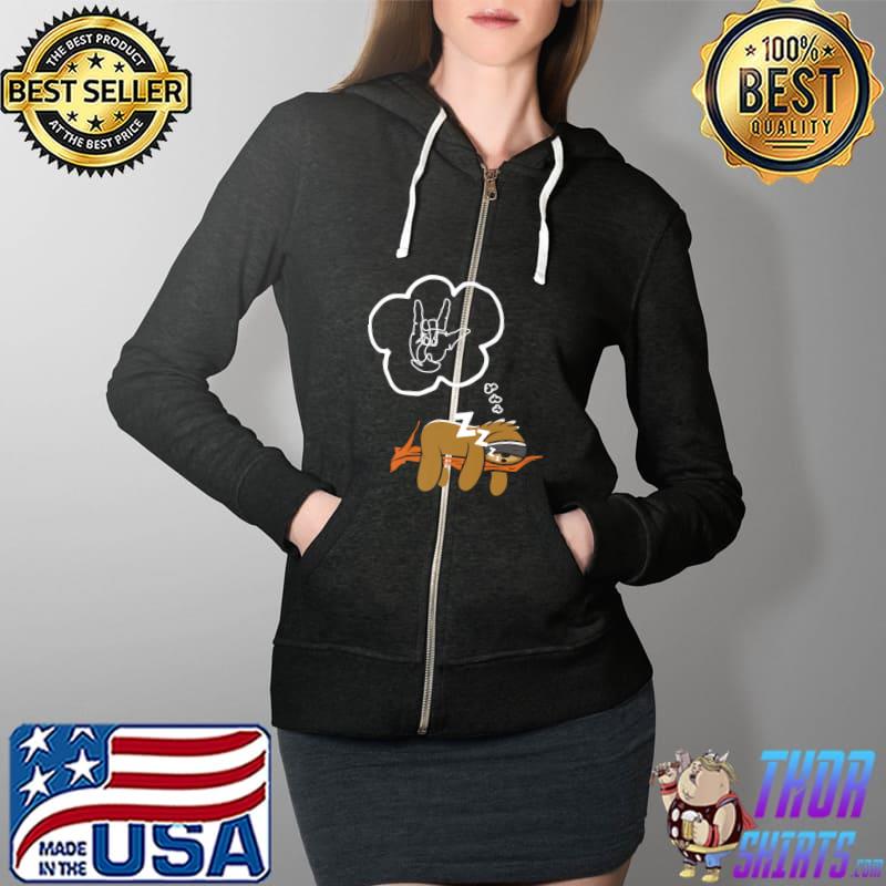 Funny American Sign Language Sloth ASL Premium T-Shirt Full Zip Hooded