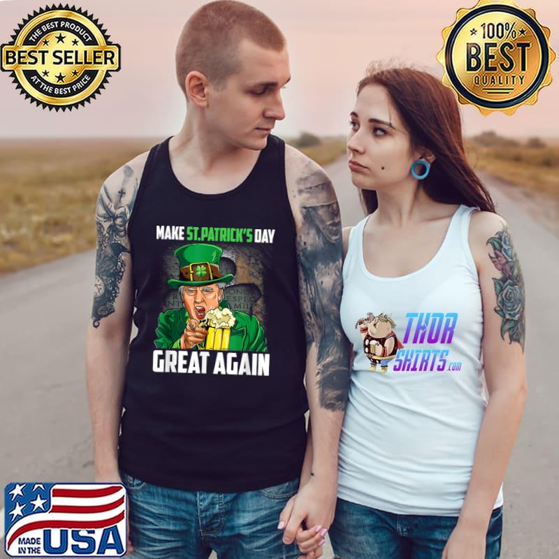 Funny Funny Donald Trump Drinking In St Patrick's Day Outfit T-Shirt