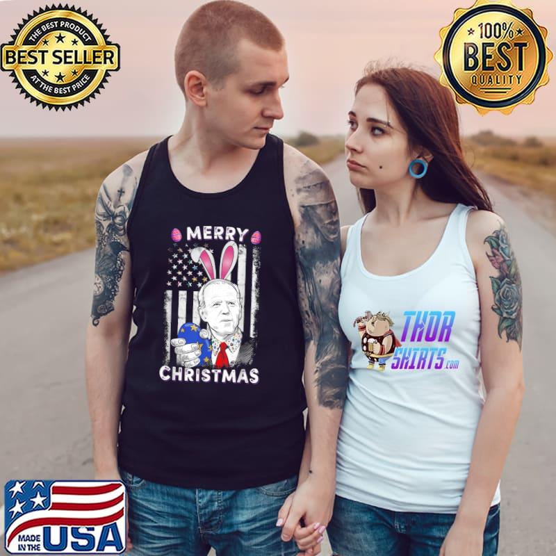 Funny Joe Biden Merry Christmas Confused Happy Easter Day T-Shirt