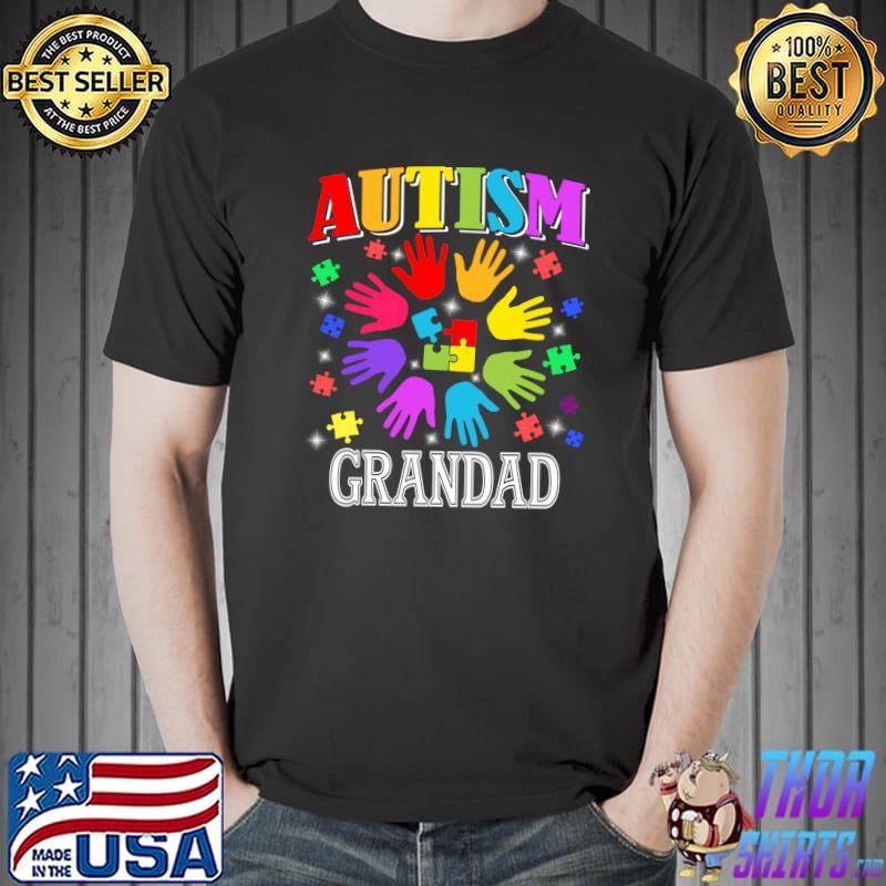 Funny Proud Autism Grandad Autism Awareness Family Matching T- Unisex