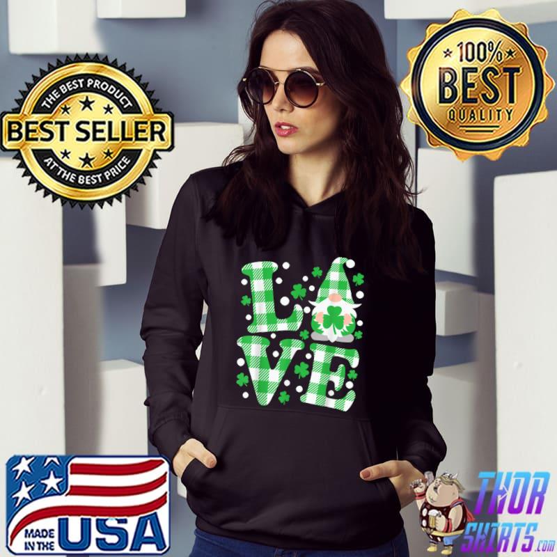 Happy LOVE St Patricks Day Gnomes Shamrock Irish T-Shirt