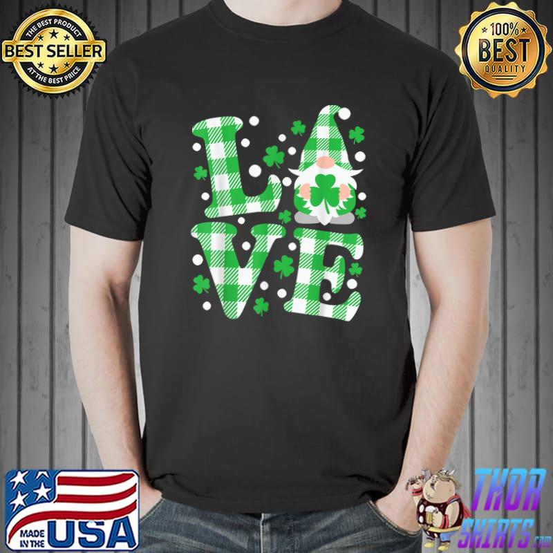 Happy LOVE St Patricks Day Gnomes Shamrock Irish T-Shirt Unisex
