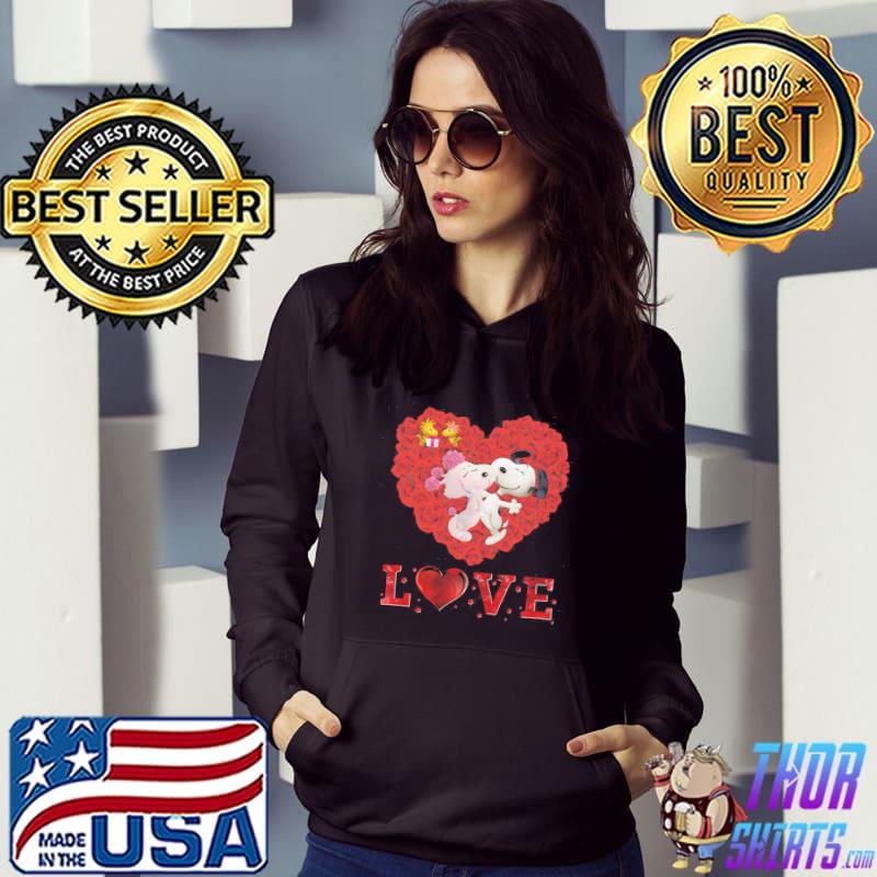 Heart Roses Love Snoopy Couple Shirt Hoodie