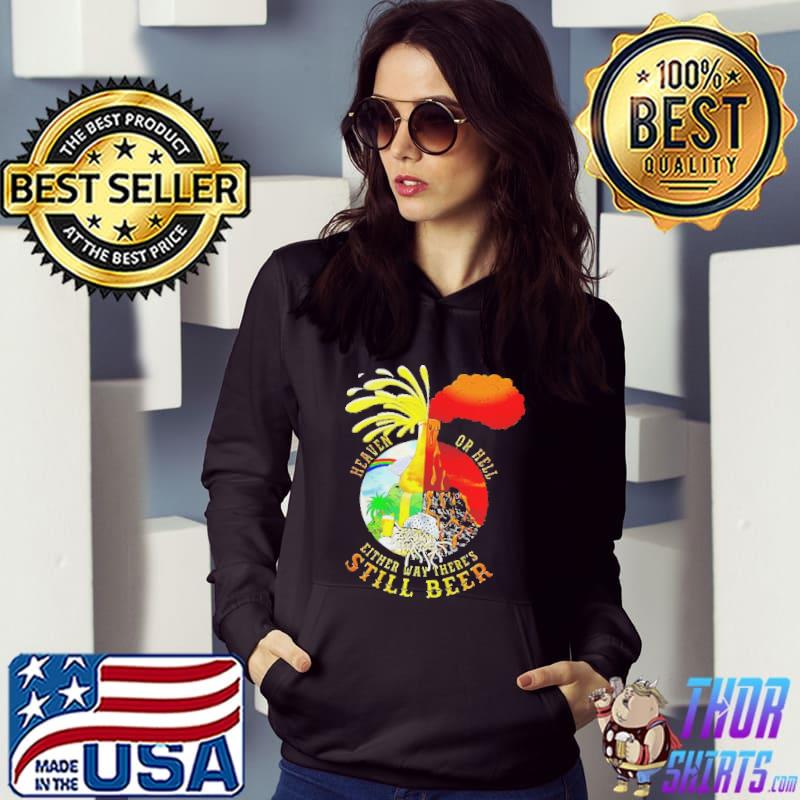 Heaven and hell beer fountain volcano fsm pastafarian shirt