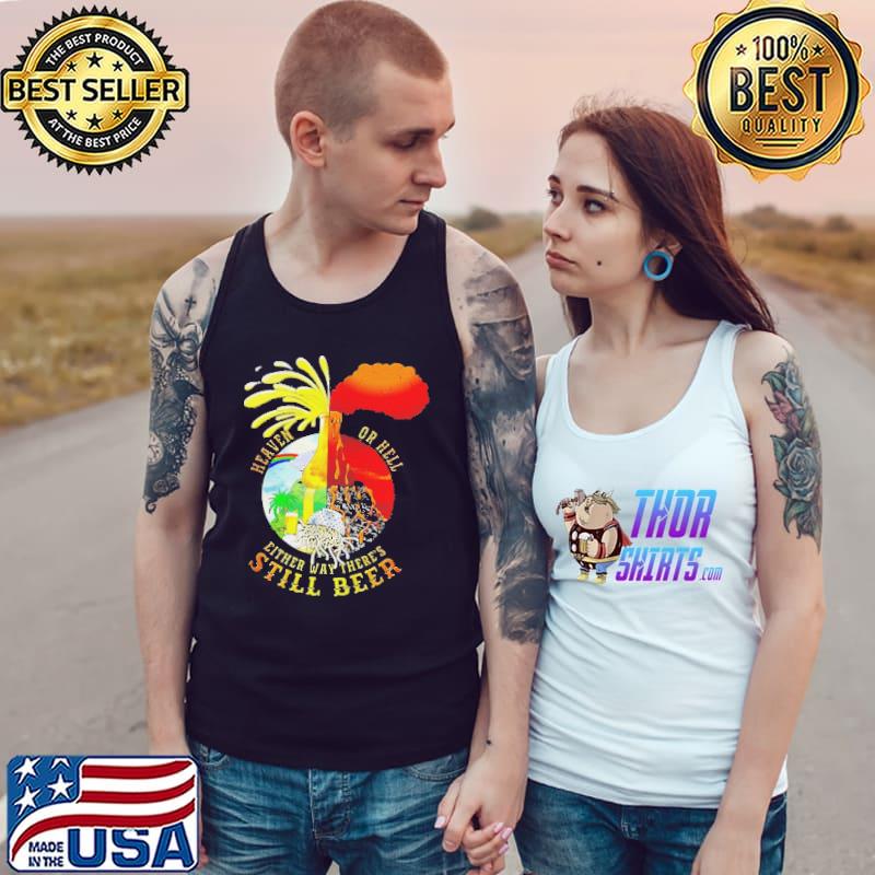 Heaven and hell beer fountain volcano fsm pastafarian Tank Top