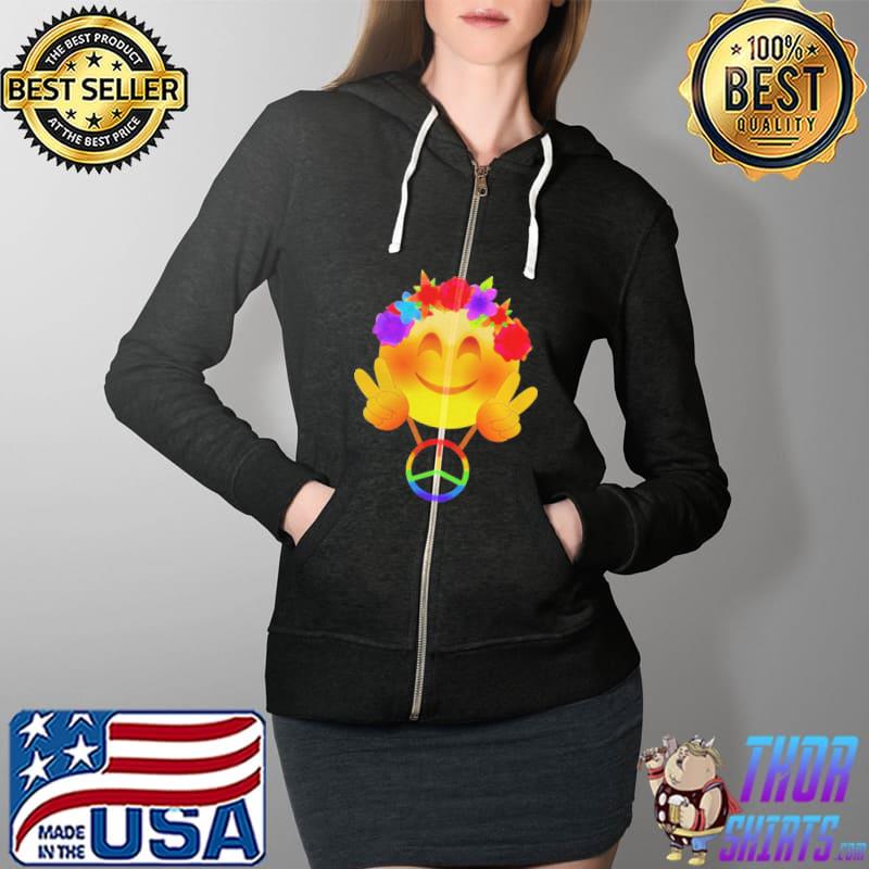 Hippie 60s and 70s smiley peace flower love power Full Zip Hooded