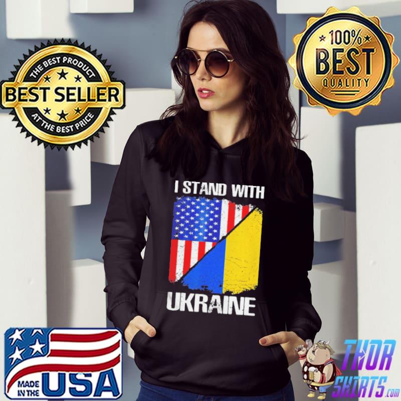 I stand with Ukraine American ukrainian flag peace Ukraine shirt