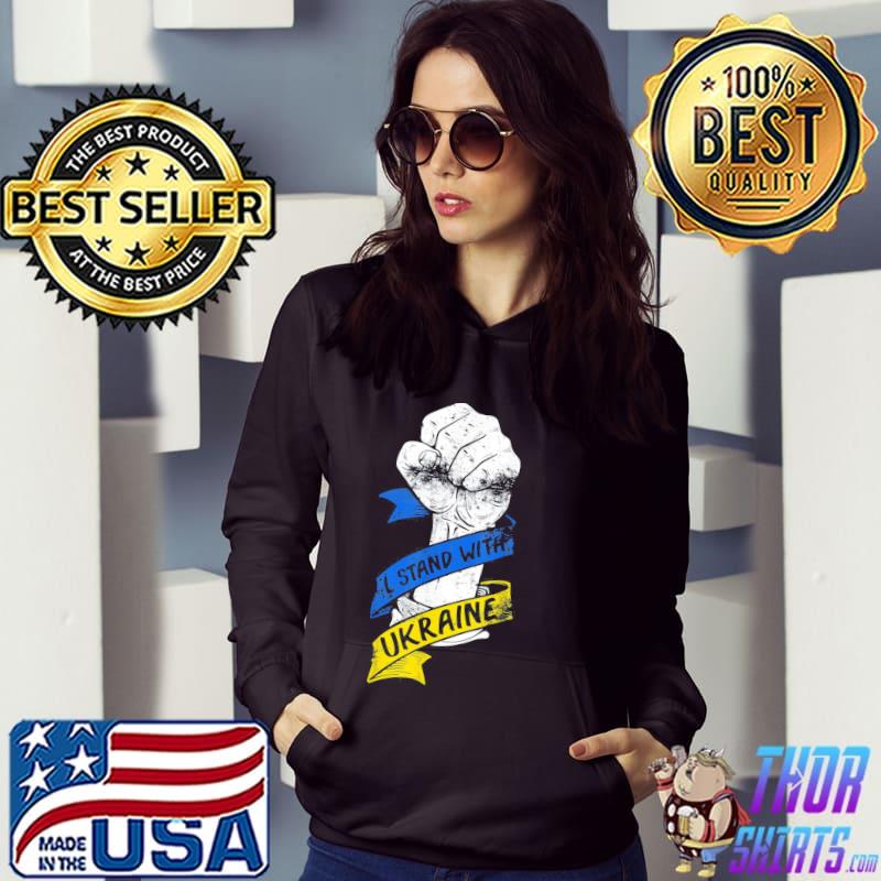 I stand with Ukraine flag power ribbon support Ukraine Hoodie