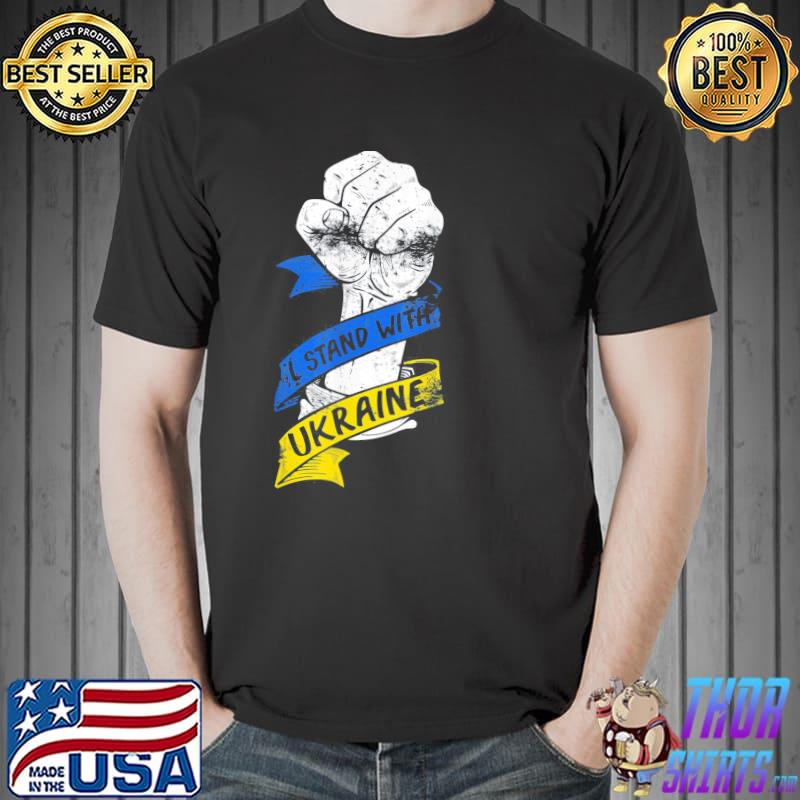 I stand with Ukraine flag power ribbon support Ukraine shirt