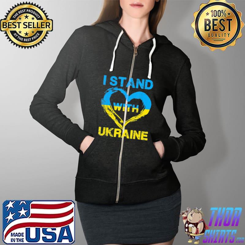 I stand with Ukraine heart support ukrainian lover Full Zip Hooded