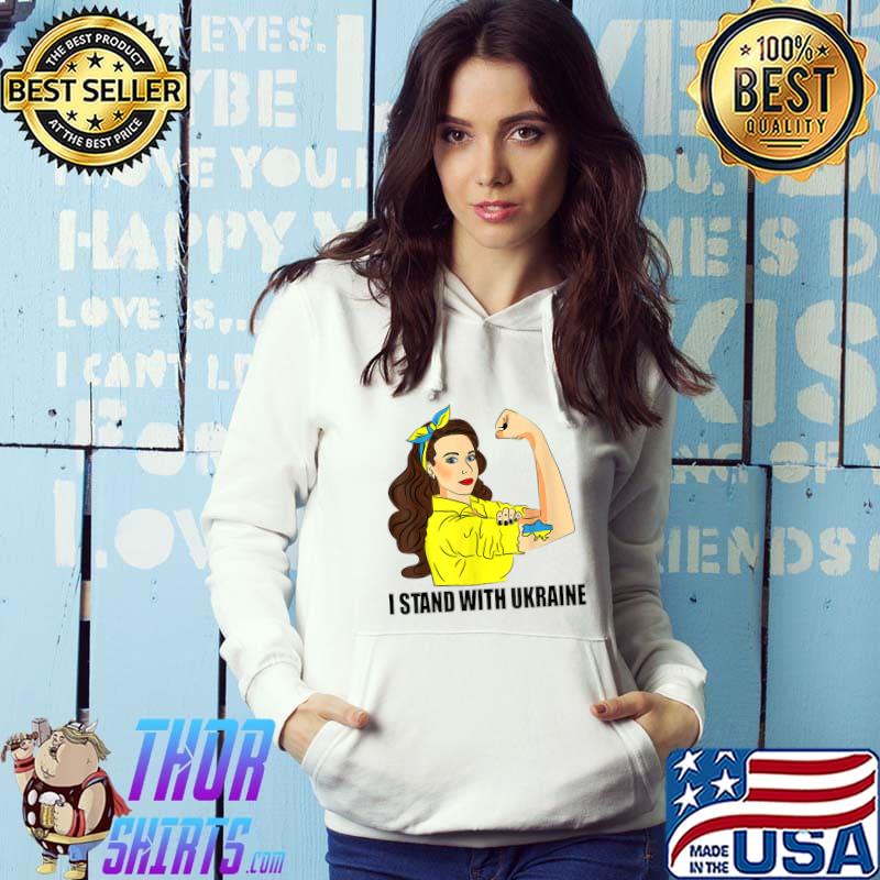 I Stand With Ukraine Power Girl Ukraininans Supporter T-Shirt