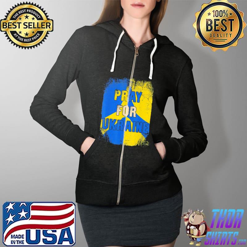 I stand with Ukraine pray for Ukraine grunge Ukraine flag Full Zip Hooded