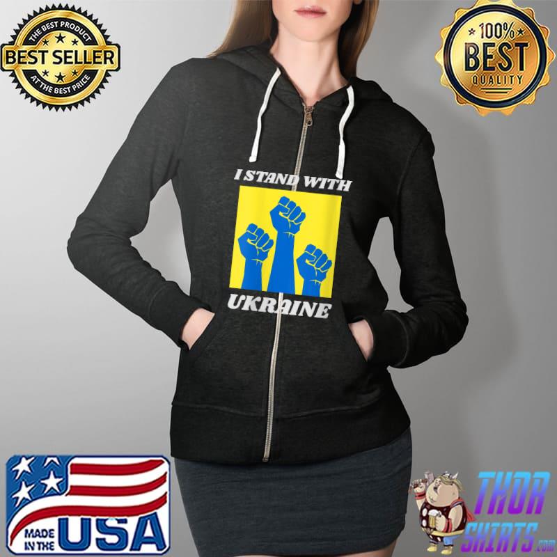 I Stand With Ukraine Shirt Pray For Ukraine Support Ukraine T- Full Zip Hooded
