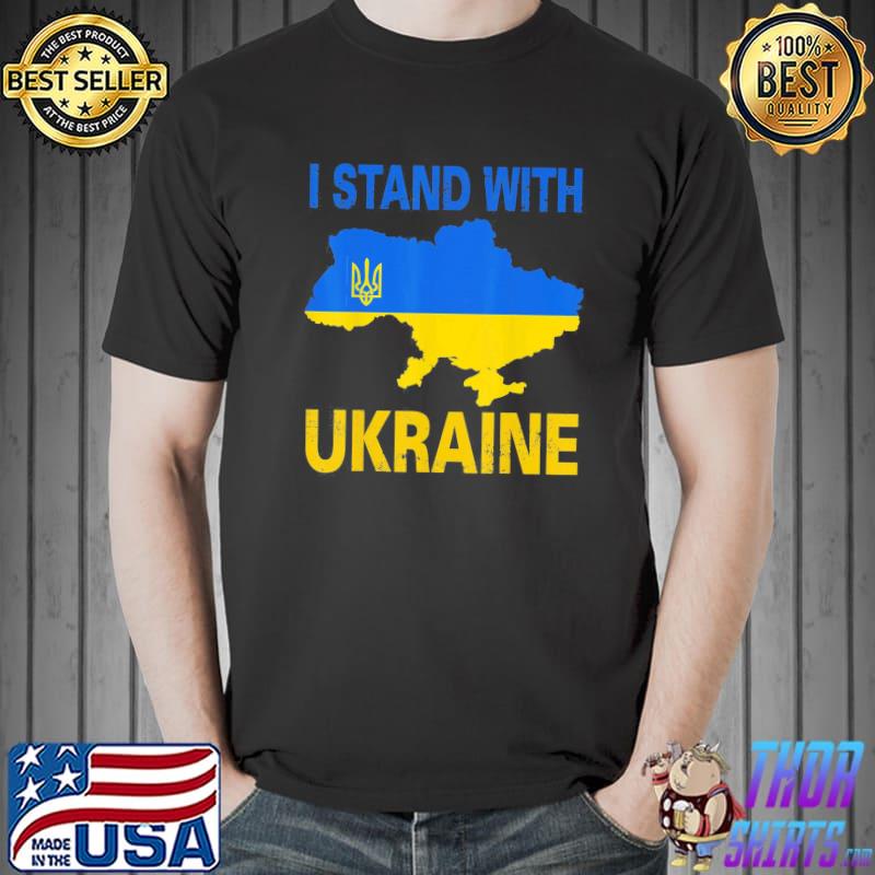I stand with Ukraine support Ukraine ukrainian American flag Unisex