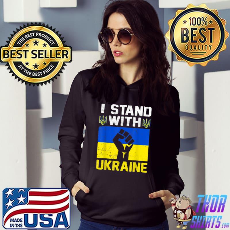 I Stand With Ukraine Ukrainian Flag Free Ukraine Vintage T-Shirt Hoodie