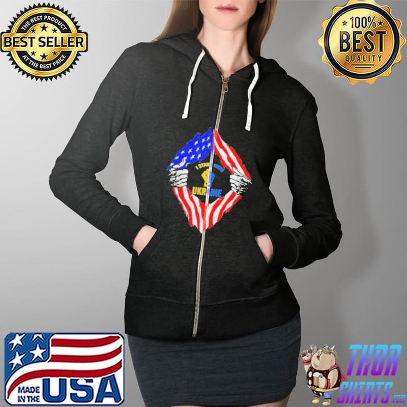 I support Ukraine I stand with Ukraine ukrainian flag Full Zip Hooded