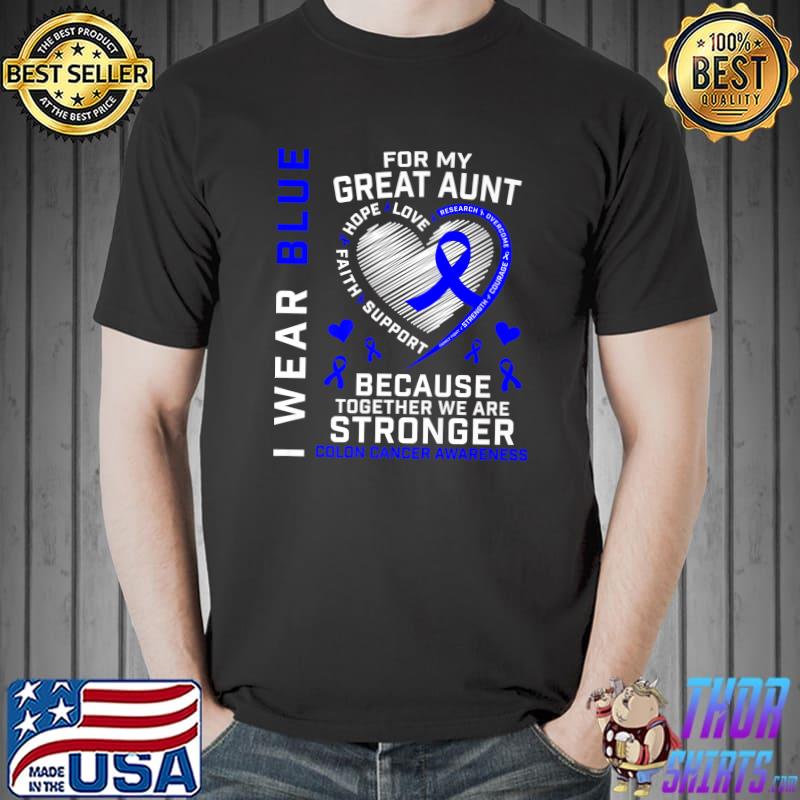 I Wear Blue For My Great Aunt Colon Cancer Awareness Kids Premium T-Shirt