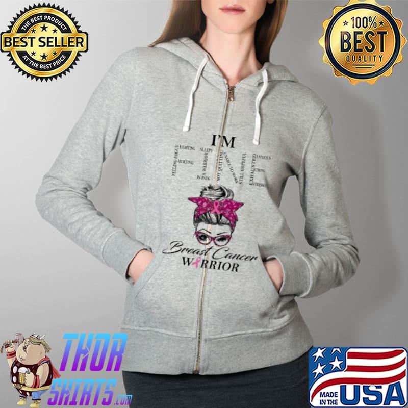 I'm Fine Feeling Foggy Fighting Hurting Breast Cancer Awareness Shirt Full Zip Hooded