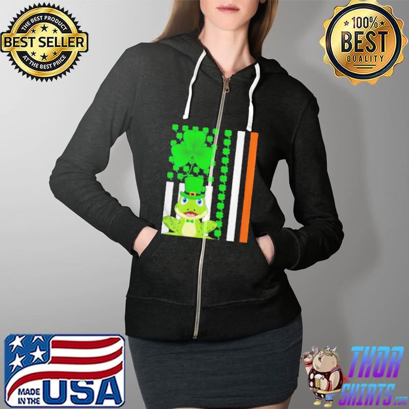 Irish shamrock American flag poison dart frog st patrick day Full Zip Hooded