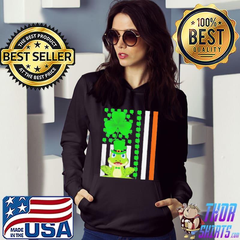 Irish shamrock American flag poison dart frog st patrick day shirt