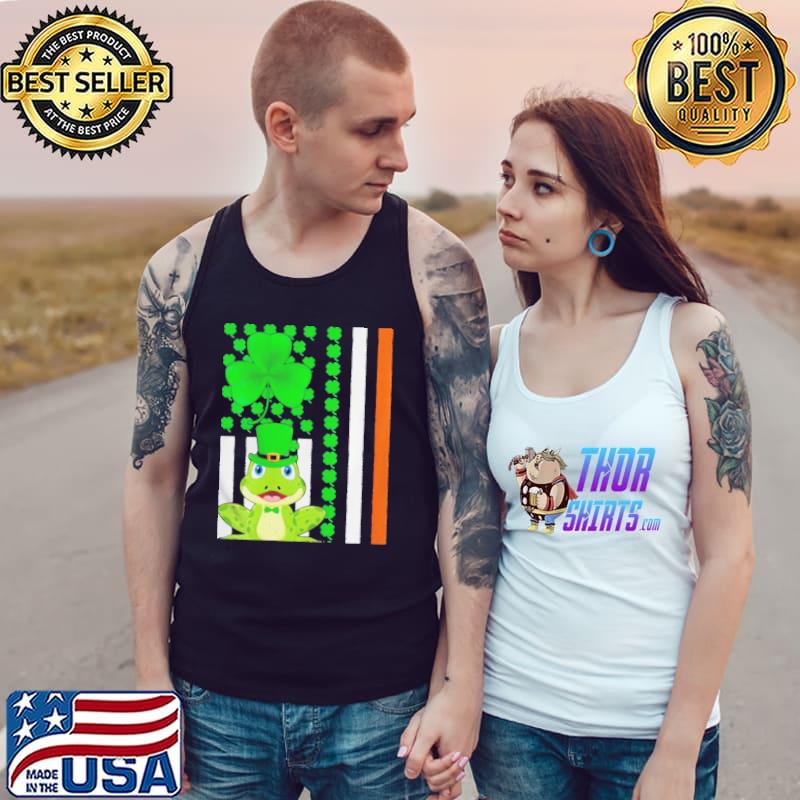 Irish shamrock American flag poison dart frog st patrick day Tank Top