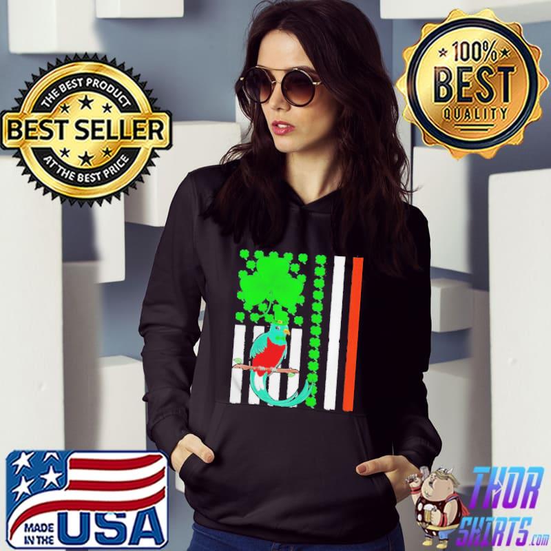 Irish shamrock American flag quetzal bird st patrick's day shirt