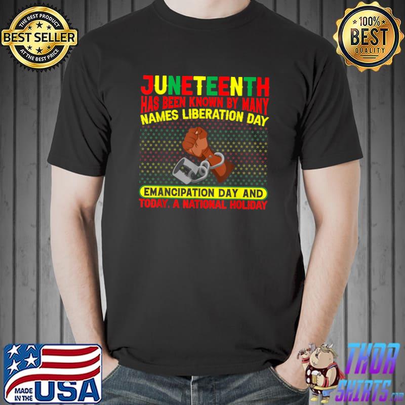 Juneteenth Names Liberation Day Emancipation Day Black Afro T-Shirt