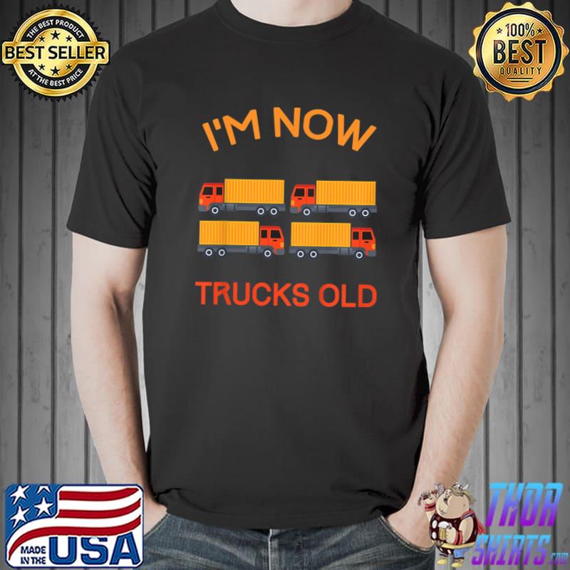 Kids 4th Birthday 4 Years Boy Truck Race Kids Trucker Car Driver T-Shirt