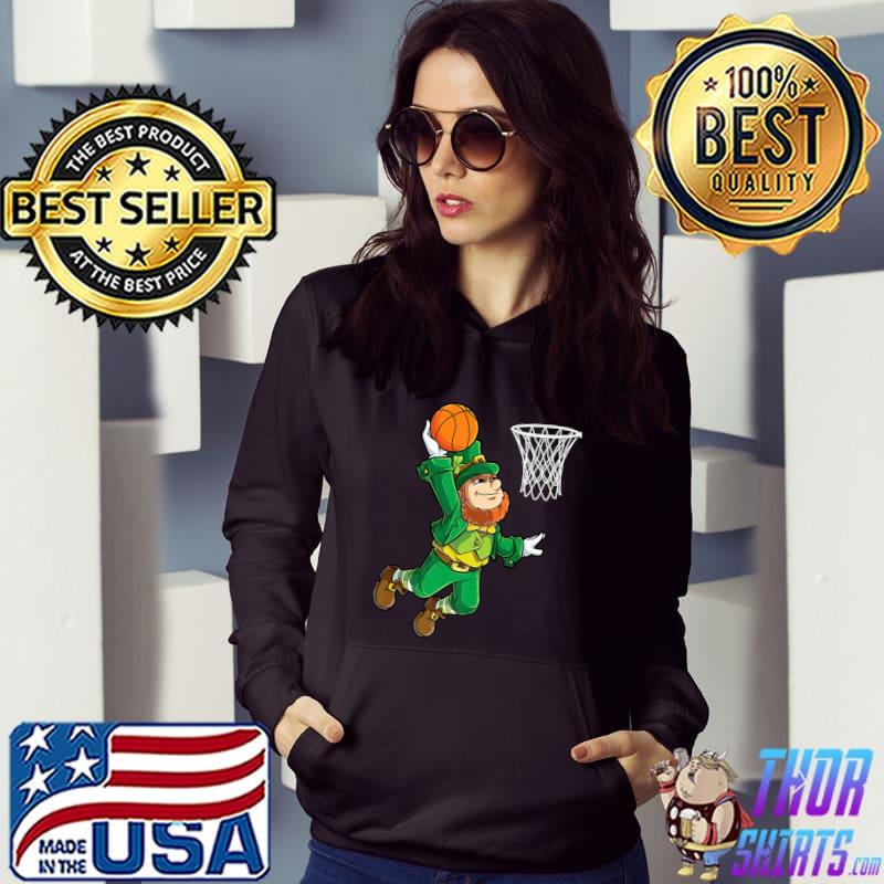 Leprechaun Basketball Dunk St Patricks Day Boys Men Sports Premium T-Shirt Hoodie