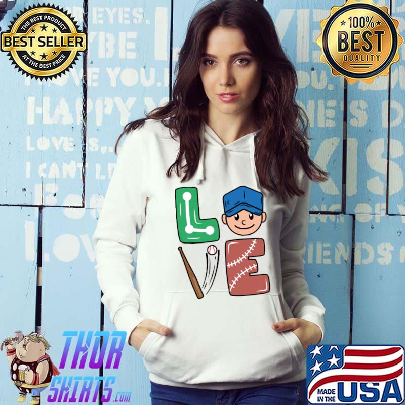 Love Baseball Cool Sports Player fan Brother Son Boys T-shirt